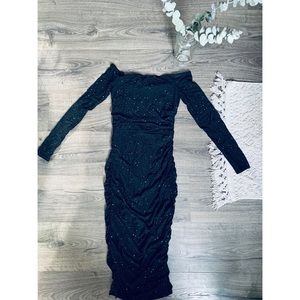 Glitter midi bodycon dress